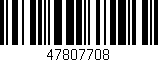 Código de barras (EAN, GTIN, SKU, ISBN): '47807708'