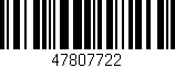 Código de barras (EAN, GTIN, SKU, ISBN): '47807722'