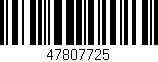 Código de barras (EAN, GTIN, SKU, ISBN): '47807725'