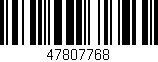 Código de barras (EAN, GTIN, SKU, ISBN): '47807768'