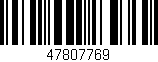 Código de barras (EAN, GTIN, SKU, ISBN): '47807769'