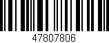 Código de barras (EAN, GTIN, SKU, ISBN): '47807806'