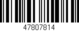Código de barras (EAN, GTIN, SKU, ISBN): '47807814'