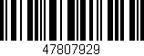 Código de barras (EAN, GTIN, SKU, ISBN): '47807929'