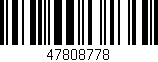 Código de barras (EAN, GTIN, SKU, ISBN): '47808778'