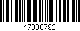 Código de barras (EAN, GTIN, SKU, ISBN): '47808792'