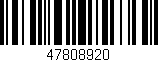 Código de barras (EAN, GTIN, SKU, ISBN): '47808920'