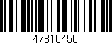 Código de barras (EAN, GTIN, SKU, ISBN): '47810456'