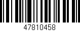 Código de barras (EAN, GTIN, SKU, ISBN): '47810458'