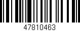 Código de barras (EAN, GTIN, SKU, ISBN): '47810463'