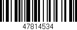 Código de barras (EAN, GTIN, SKU, ISBN): '47814534'