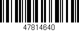Código de barras (EAN, GTIN, SKU, ISBN): '47814640'