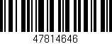 Código de barras (EAN, GTIN, SKU, ISBN): '47814646'