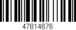 Código de barras (EAN, GTIN, SKU, ISBN): '47814676'