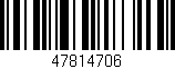 Código de barras (EAN, GTIN, SKU, ISBN): '47814706'
