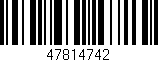 Código de barras (EAN, GTIN, SKU, ISBN): '47814742'