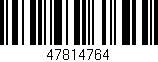 Código de barras (EAN, GTIN, SKU, ISBN): '47814764'