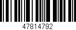 Código de barras (EAN, GTIN, SKU, ISBN): '47814792'