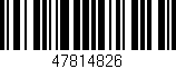 Código de barras (EAN, GTIN, SKU, ISBN): '47814826'