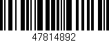 Código de barras (EAN, GTIN, SKU, ISBN): '47814892'