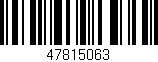 Código de barras (EAN, GTIN, SKU, ISBN): '47815063'