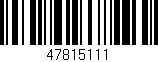 Código de barras (EAN, GTIN, SKU, ISBN): '47815111'