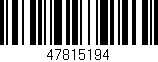 Código de barras (EAN, GTIN, SKU, ISBN): '47815194'