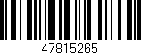 Código de barras (EAN, GTIN, SKU, ISBN): '47815265'