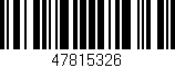 Código de barras (EAN, GTIN, SKU, ISBN): '47815326'