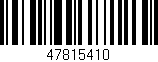 Código de barras (EAN, GTIN, SKU, ISBN): '47815410'