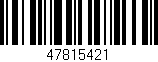 Código de barras (EAN, GTIN, SKU, ISBN): '47815421'