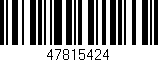 Código de barras (EAN, GTIN, SKU, ISBN): '47815424'