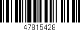 Código de barras (EAN, GTIN, SKU, ISBN): '47815428'