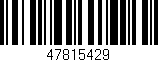 Código de barras (EAN, GTIN, SKU, ISBN): '47815429'