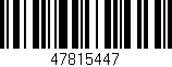 Código de barras (EAN, GTIN, SKU, ISBN): '47815447'