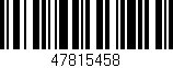 Código de barras (EAN, GTIN, SKU, ISBN): '47815458'
