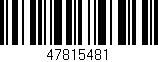 Código de barras (EAN, GTIN, SKU, ISBN): '47815481'