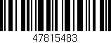 Código de barras (EAN, GTIN, SKU, ISBN): '47815483'