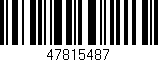 Código de barras (EAN, GTIN, SKU, ISBN): '47815487'