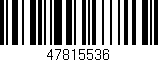 Código de barras (EAN, GTIN, SKU, ISBN): '47815536'