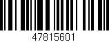 Código de barras (EAN, GTIN, SKU, ISBN): '47815601'