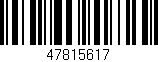 Código de barras (EAN, GTIN, SKU, ISBN): '47815617'