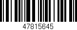 Código de barras (EAN, GTIN, SKU, ISBN): '47815645'