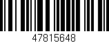 Código de barras (EAN, GTIN, SKU, ISBN): '47815648'