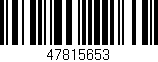 Código de barras (EAN, GTIN, SKU, ISBN): '47815653'