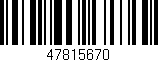 Código de barras (EAN, GTIN, SKU, ISBN): '47815670'