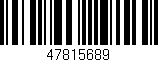 Código de barras (EAN, GTIN, SKU, ISBN): '47815689'