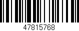 Código de barras (EAN, GTIN, SKU, ISBN): '47815768'