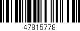 Código de barras (EAN, GTIN, SKU, ISBN): '47815778'