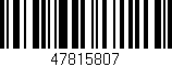 Código de barras (EAN, GTIN, SKU, ISBN): '47815807'